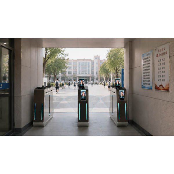 School Wing Turnstile Entrance Management With Facial Recognition Attendance System