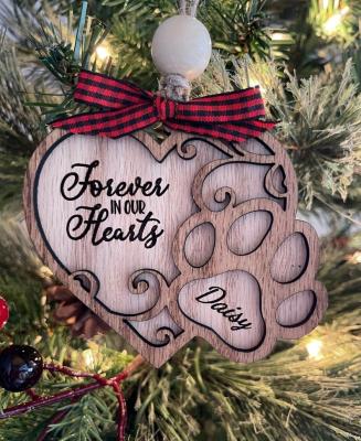 2 Layered Heart Pet Memorial Ornament 4*3 Dog Remembrance Ornament