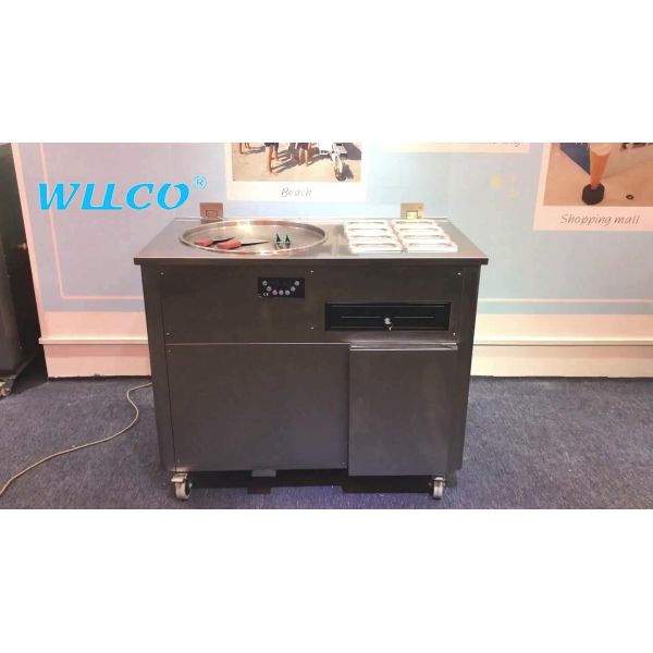 New Arrival Frozen Yogurt Single Pan Homemade Thailand Rolled Fried Ice Cream Machine