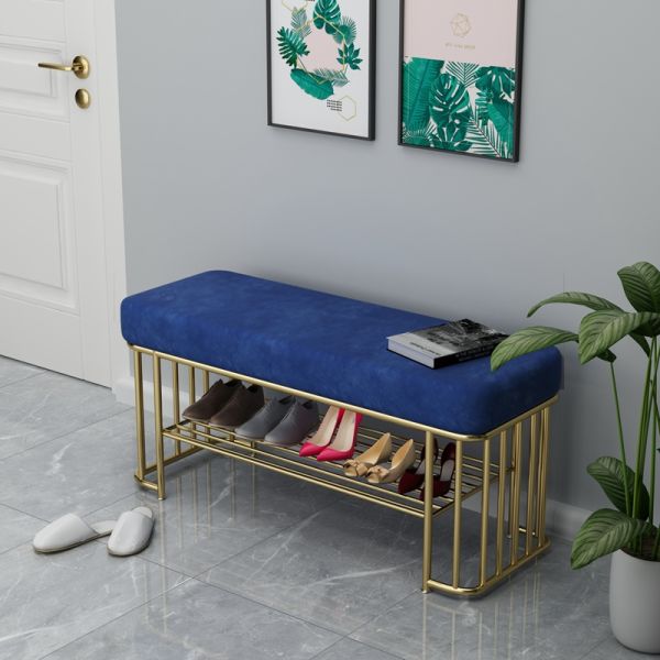 Metal Living Room Furniture Sofa Ottoman and Velvet Stools for Shoe Organization