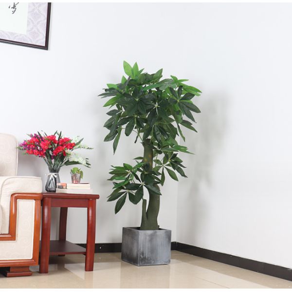 Decoración interior del Office Home de las plantas del árbol del árbol falso en conserva artificial del dinero