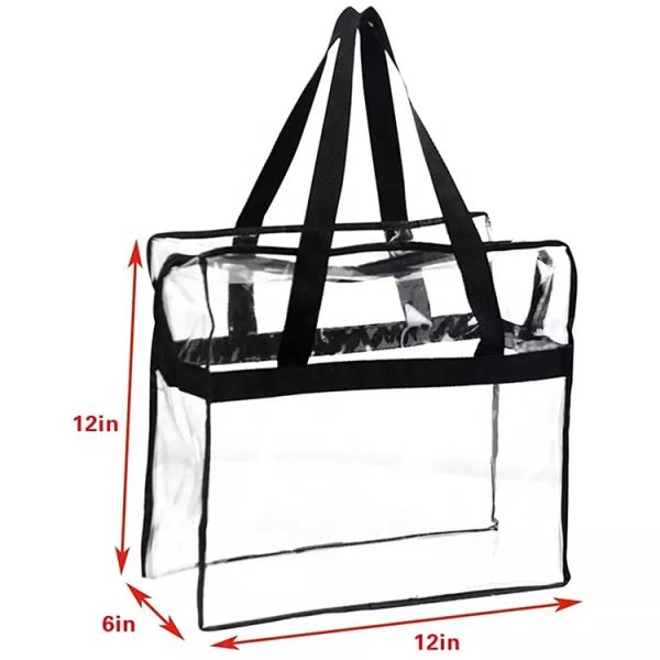Повторно использованное водоустойчивое PVC хозяйственных сумок прозрачного плеча многоразовое