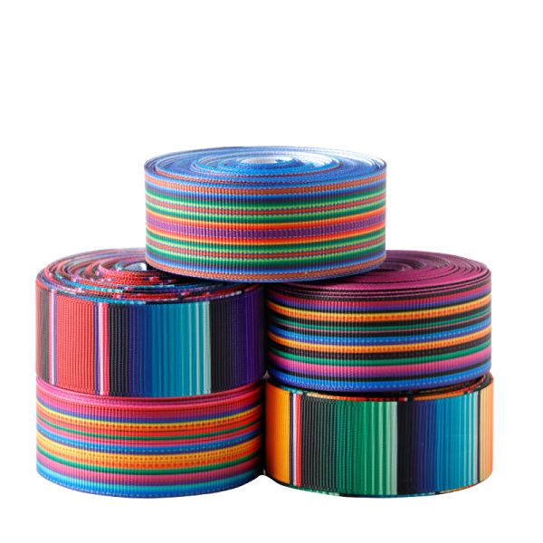 25mm Rainbow Striped Grosgrain Ribbon for Hair Bow Making Support 7 Days Sample Order