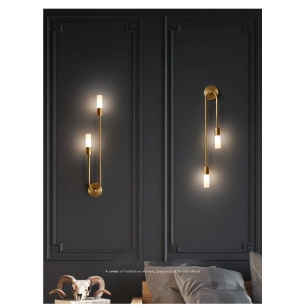 Luxury Wall Lamp Bedside Background Lamp Home Decoration Modern Led strip Crystal mirror headlights(WH-MR-84)