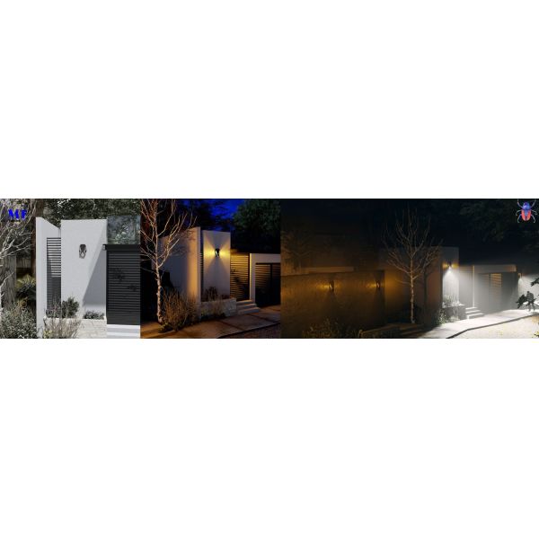 Ландшафт Алюминиевый инфракрасный датчик Внешняя стена Монтируемая IP65 Внешняя водонепроницаемая безопасность LED Солнечная стена Свет для сада