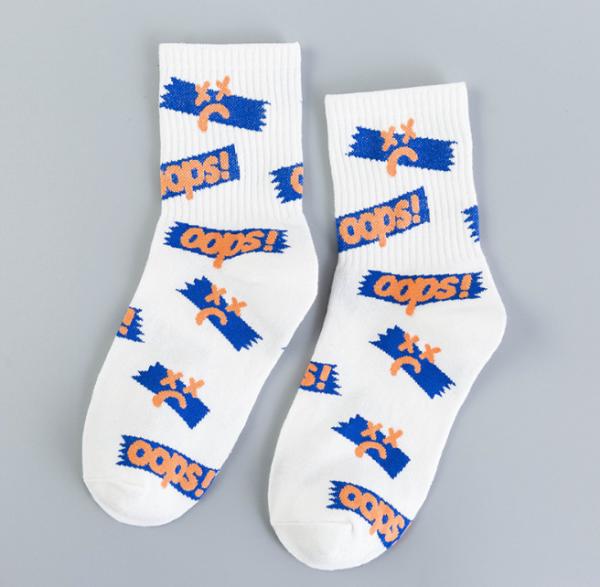 OEM Customized Logo Trendy Mens Socks With Jacquard / Printing / Embroidery Pattern