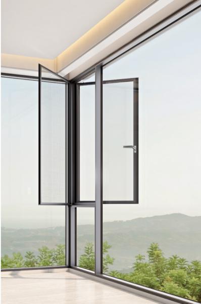 Aluminum Durable Swing Open Window With Laminated Glass And Tempered Insulated Glass