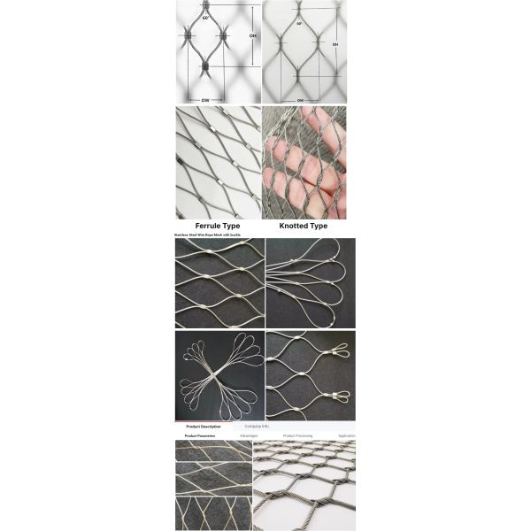 Zoo Wire Rope Mesh Wire Rope Reinforcement Mesh