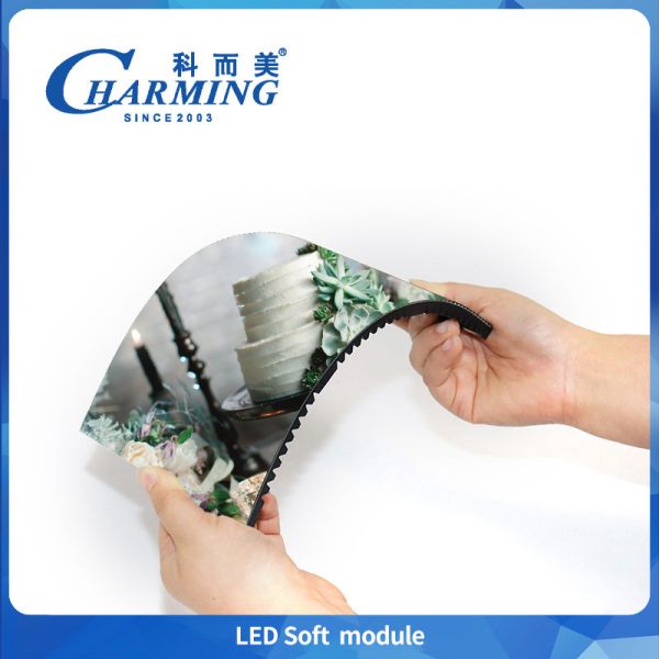 True Color Indoor P3 P4 Soft Module Curved Flexible Led Display Screen For Cylindrical Column Use
