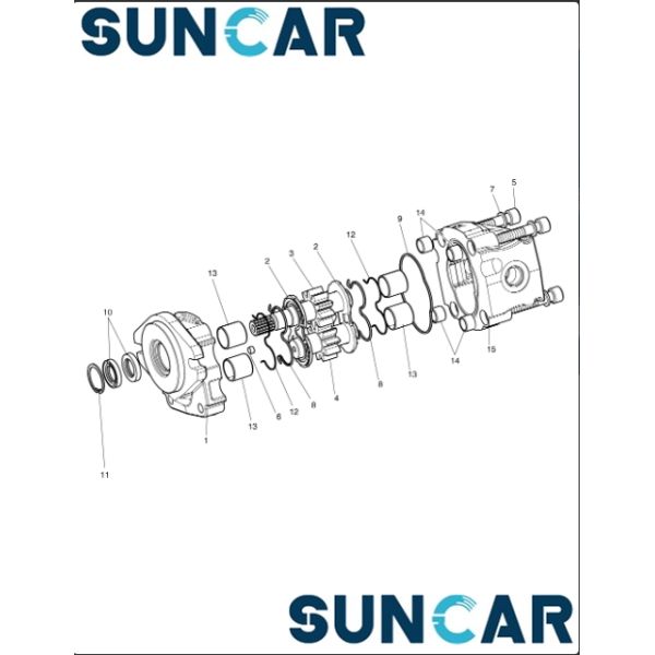 Уплотнение частей Doosan набора уплотнения насоса с зубчатой передачей K9001988 для DX340LC DX350