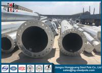 Polygonal Conical Q235 Galvanized Metal Pole With Climbing Rung And Anchor Bolt
