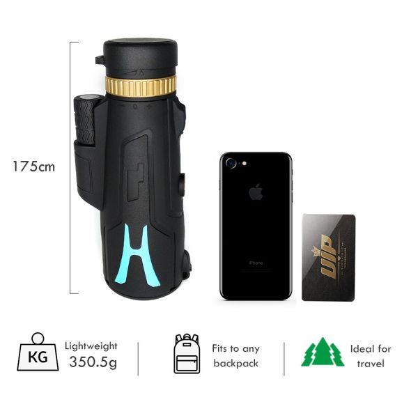 телескоп сотового телефона черноты 10x42 12x50 16x52 Monocular с призмой FMC Bak4