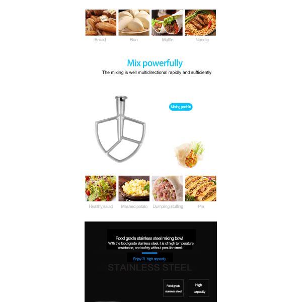 Adjustable Speed 7L Table Top Electric Milk Power Mixer with Stainless Steel Housing