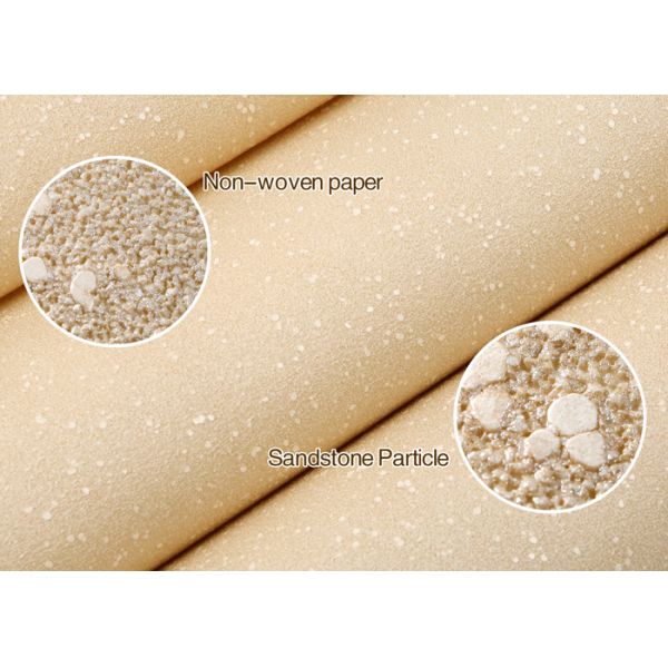 Anti - static Gold Modern Removable Wallpaper For Theatres , 5.3*100dm