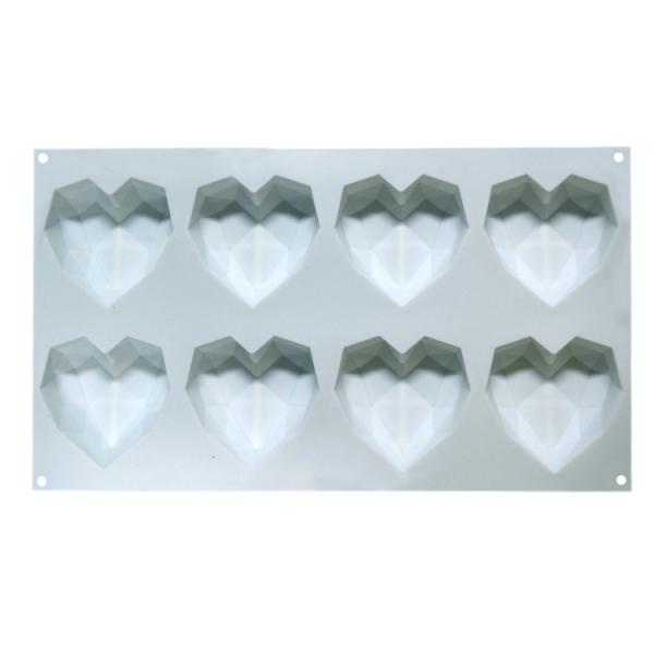 O coração dá forma ao molde do bolo 3d personalizou o produto comestível Diy feito a mão