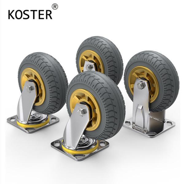 Roller Bearing Heavy Duty Golden Castor with Lock and 100mm/125mm/150mm/200mm Diameter