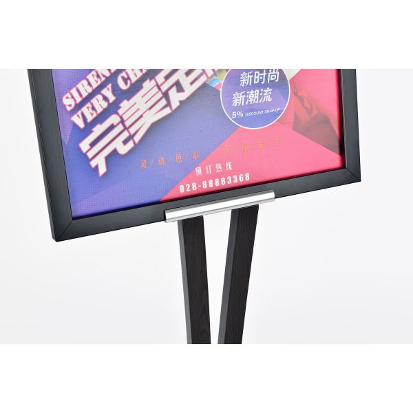Vertical 1290x460mm Poster Display Stand Black V Stand Steel Plate