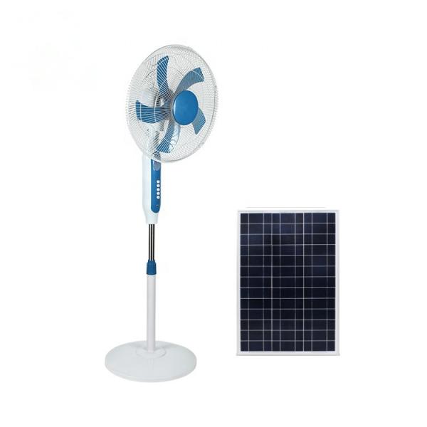 AC DC 120cm Height 16'' Solar Rechargeable Fan SAA Metal Blade