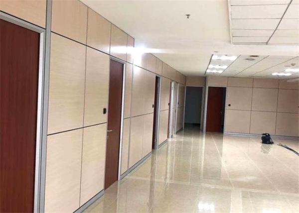 Toughened Safety Wood And Glass Partition Wall With Aluminum Frame