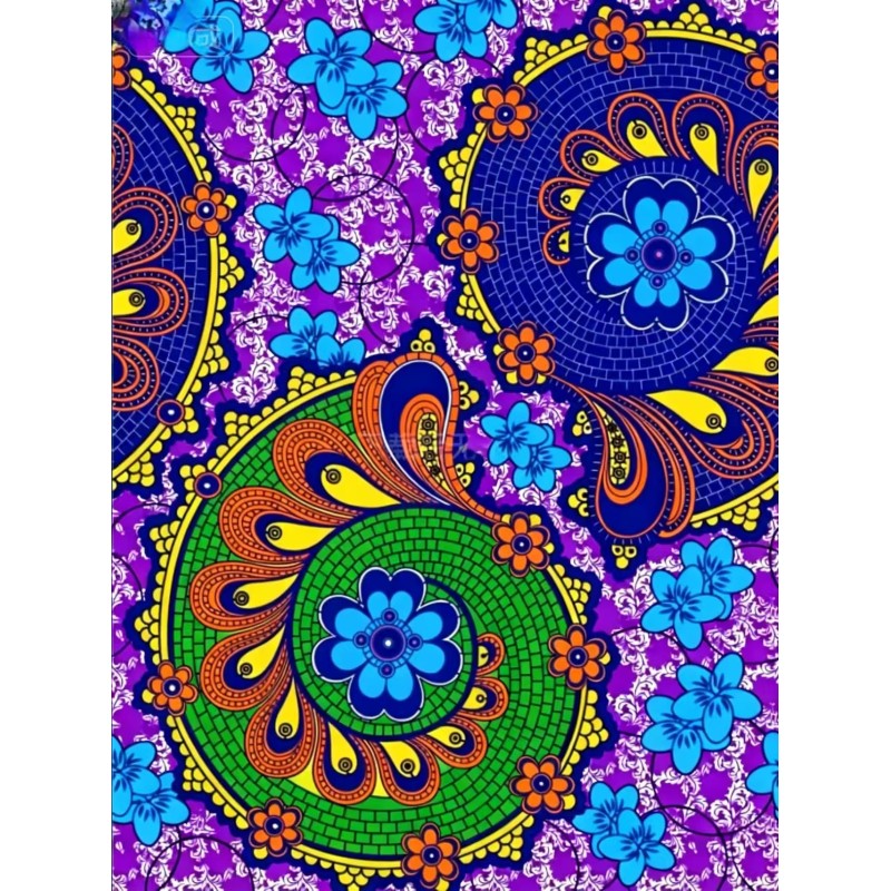 Premium 100% Cotton African Wax Print Fabric with Vibrant Colors and 115cm Width
