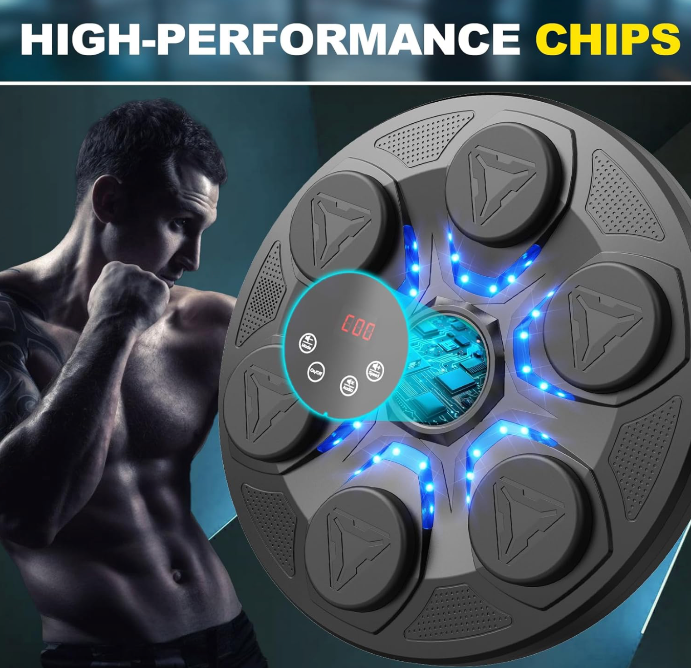 Upgraded Smart Music Boxing Machine 12 Modes LED Wall Mount Boxing Target with Bluetooth