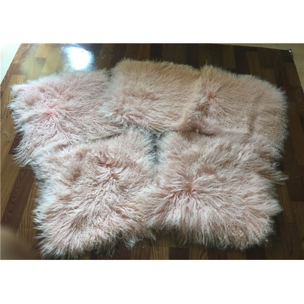 La decoración mongol del hogar de la manta de la zalea modifica colores azules de la piel para requisitos particulares del cuero auténtico del diseño diversos