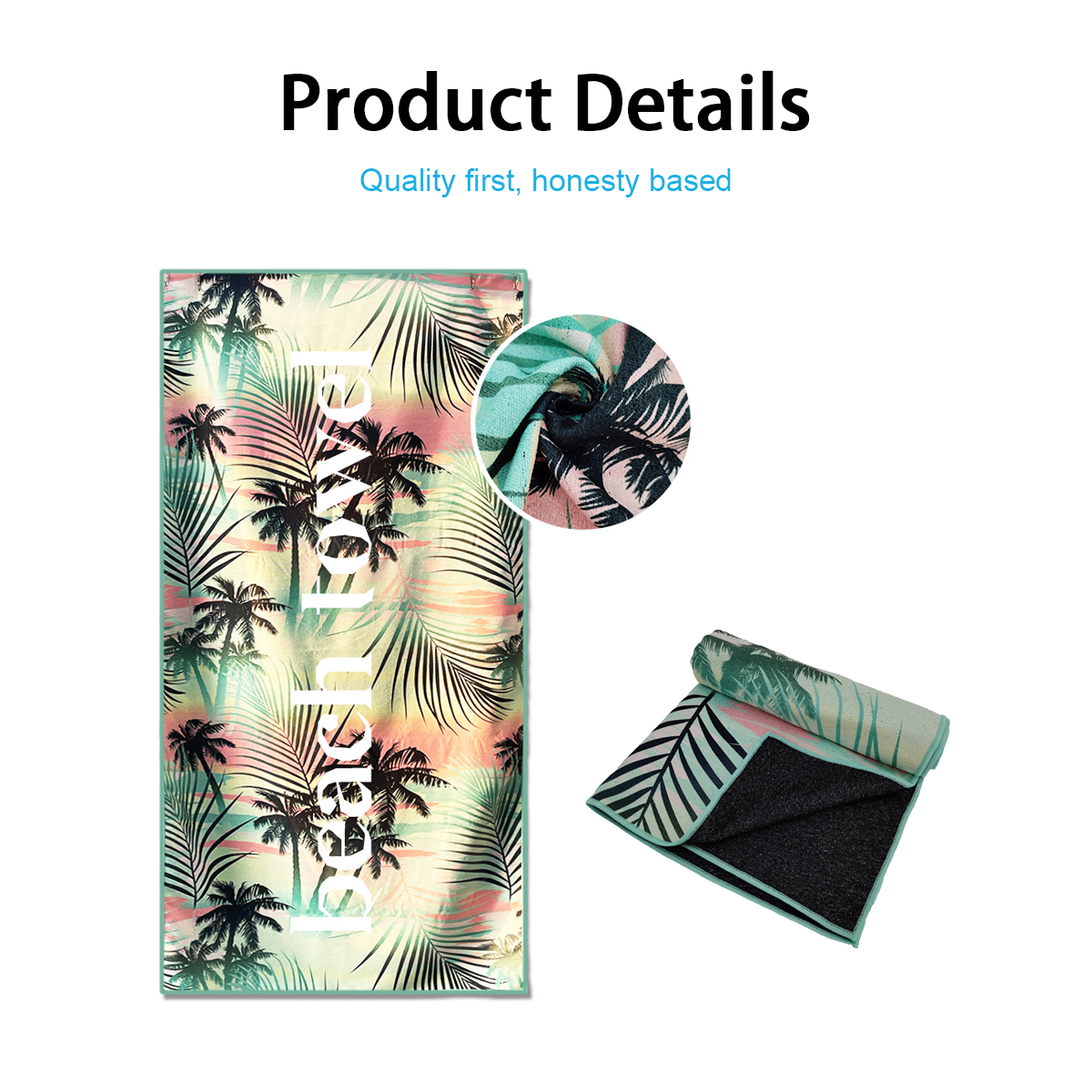 Custom Printing and Packaging Quick Drying Swim Pool Towel Colorful Printed Beach Towel