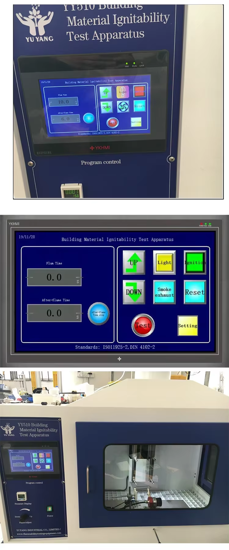 ISO 11925-2 Certified Ignitability Test Apparatus with Stainless Steel Construction and 0.7m/s Flue Air Velocity for Building Materials