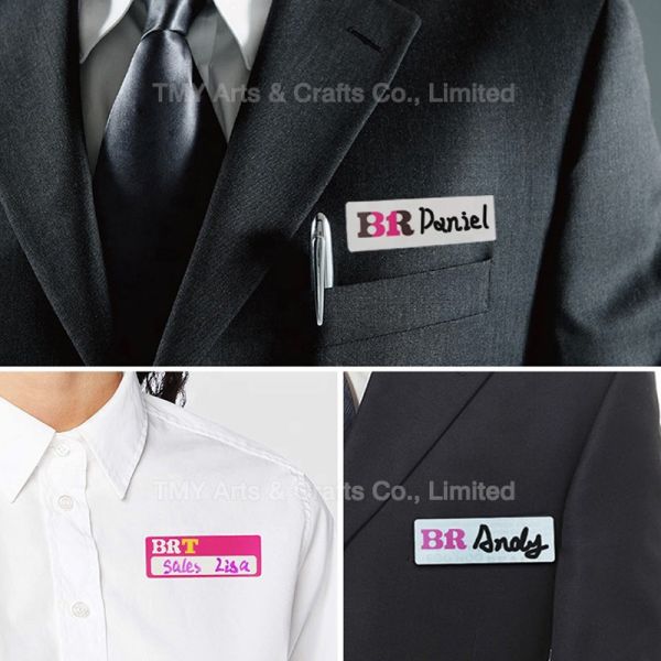 Magnetic PVC Name Tag with Window Slot - Custom Reusable Employee & School Uniform Badge, Personalized Insert Card Design