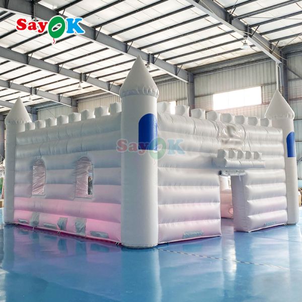 Custom White Flame-Retardant Waterproof UV Resistant Inflatable Castle Tent for Outdoor Weddings and Parties
