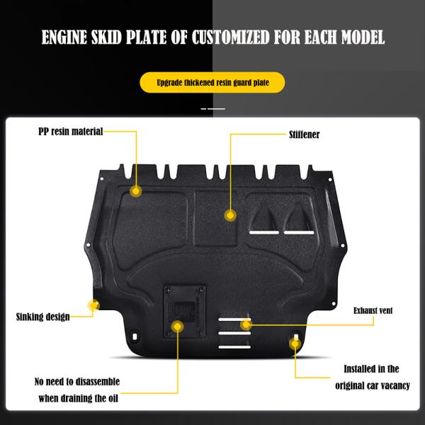 skid plate under front bumper guard Engine protector steel panel shield for Toyota