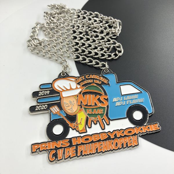 Truck Car Custom Enamel Medals Zinc Alloy Trophies Medals With Nickel Chain