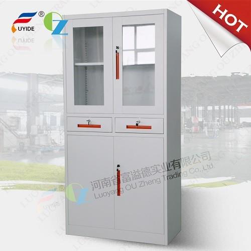 2016 Popular cupboard style/steel file cabinet/office cabinet locker,glass/steel door