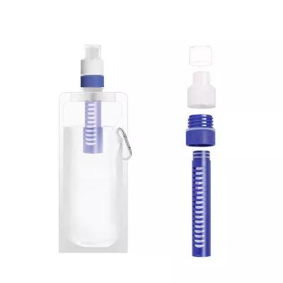 Outdoor Survival Portable Foldable Water Purifier Bottle Water Filter Bottle For Camping Hiking