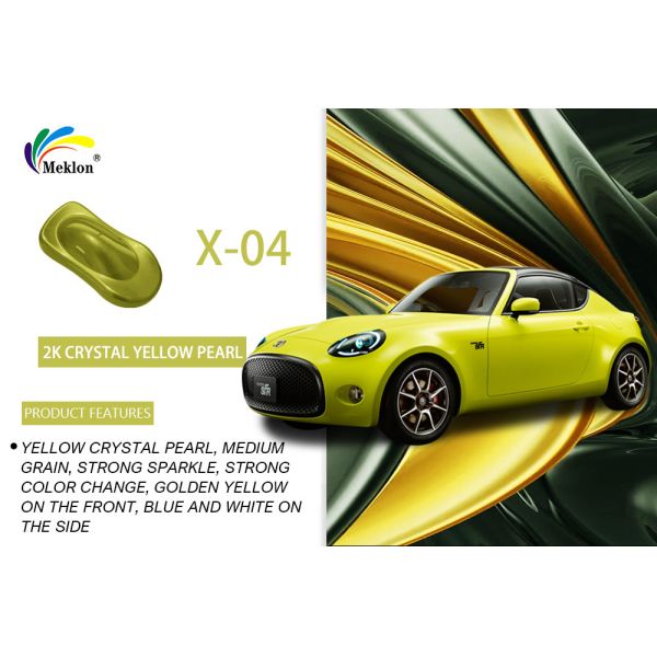 1K Crystal Yellow Pearl Auto Paint: Cores brilhantes e resistência ao tempo para carroceria do carro