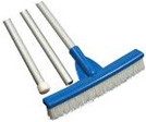 Blue Cleaning Swimming Pool Accessories Stainless Steel Algae Brush With 12cm Handle