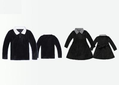 Long Sleeve Corduroy Girls School Uniform Dresses Thickness Suitable For Winter