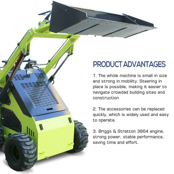 890 кг Машинная масса HQ420 Скид-стейдер загрузчик EPA сертифицированный дизель/бензин