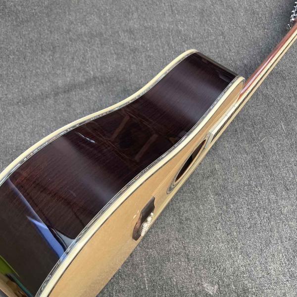 Custom 41 inch Dreadnought D 12 strings abalone binding folk classic acoustic guitar with customized inlay logo headstock