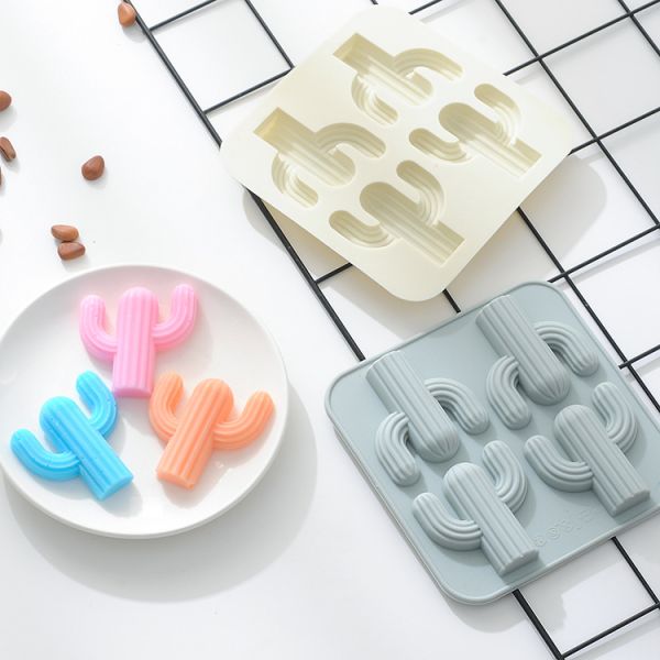 Spot Eco-Friendly Desert Cactus Silicone Baking Mold for Handmade Soap Bar Pudding Cake Care instructions Hand Wash Only