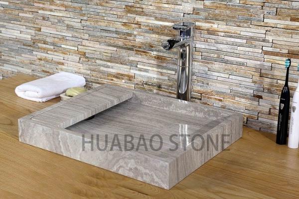 White Marble Bathroom Vanity With Vessel Sink Elegant Sleek Save Floor Space