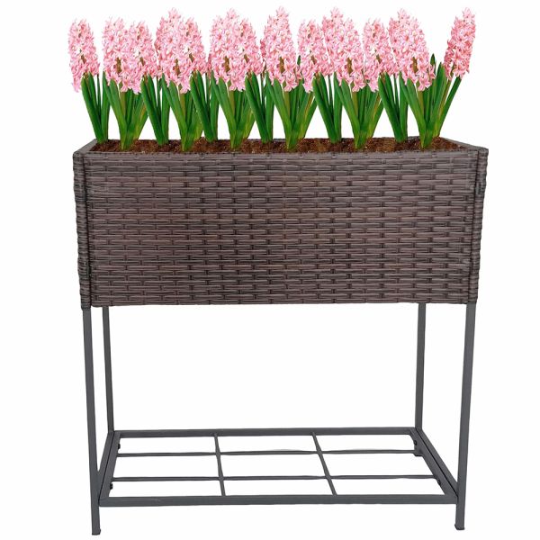 High Grade Factory Hot Sale Rattan Wicker Plastic Wooden Garden Pots Planter