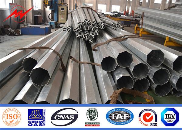 Tapered Octagonal Cctv Steel Utility Pole Galvanized Metal Tubular Power