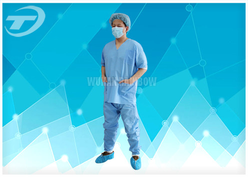 Lightweight Anti - Blood Disposable Scrub Suits S - 4XL For Hospital