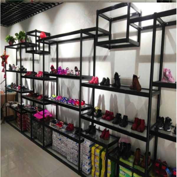 Modern Metal Shoe Store Display Shelves For Women's / Children' s Shoes