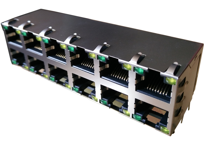 2-1840257-9 Magnetics Rj45 2x6 штабелировал Lan 10/100/1000Base-T гигабита jack