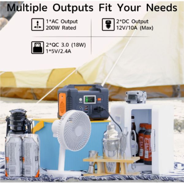 Small 200W Lithium Energy Storage Station Outdoor Power Bank Back Up Portable Solar Generator