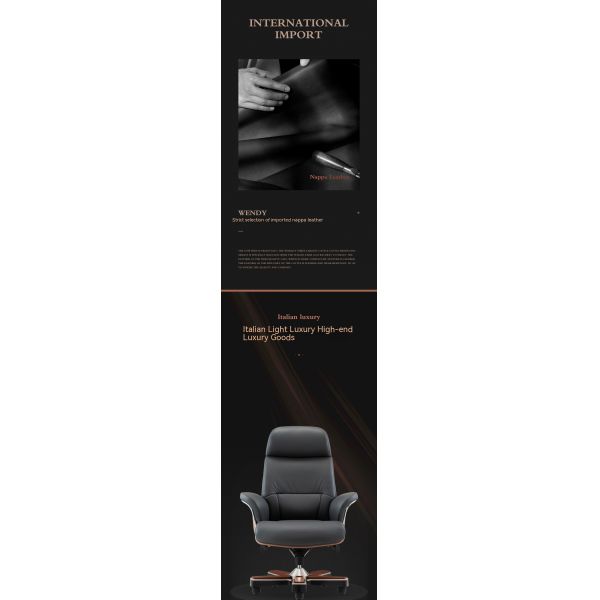 Adjustable Lifting Function Lift Chair Italian Light Luxury Leather Boss Office Chair