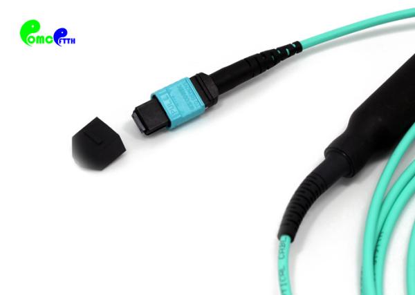 MTP Trunk Cable OM3 MTP Female to 4 SC UPC Duplex 8 Fibers 50 / 125 harness Breakout Patch Cable