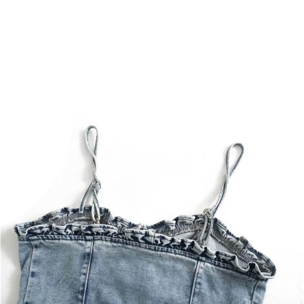 Одежда джинсовой ткани края пластинчатого гриба моды лета OEM фабрики соединяя женская изготовленная на заказ